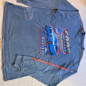 Ford Blue Graphic Long Sleeve Shirt with Red Accent